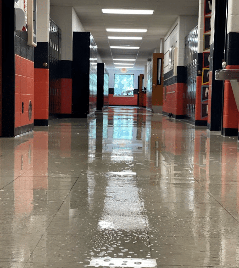 Freshly cleaned floors at a school. Contact EMD Cleaning Services.